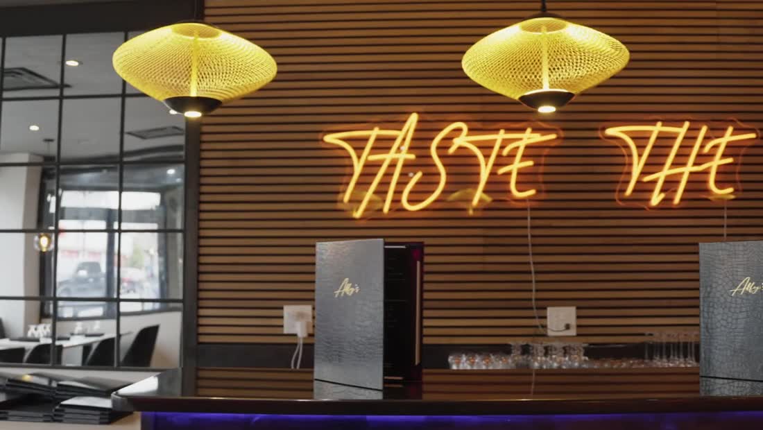 The bar at Affy's halal steakhouse on Coney Island Avenue in Brooklyn
